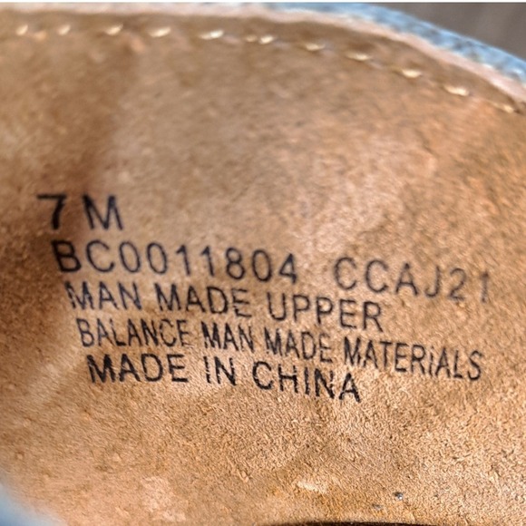 BOC Perforated Blue Leather Wedge Mary Jane Casual Clog Women's Shoes Size 7M - Picture 8 of 8